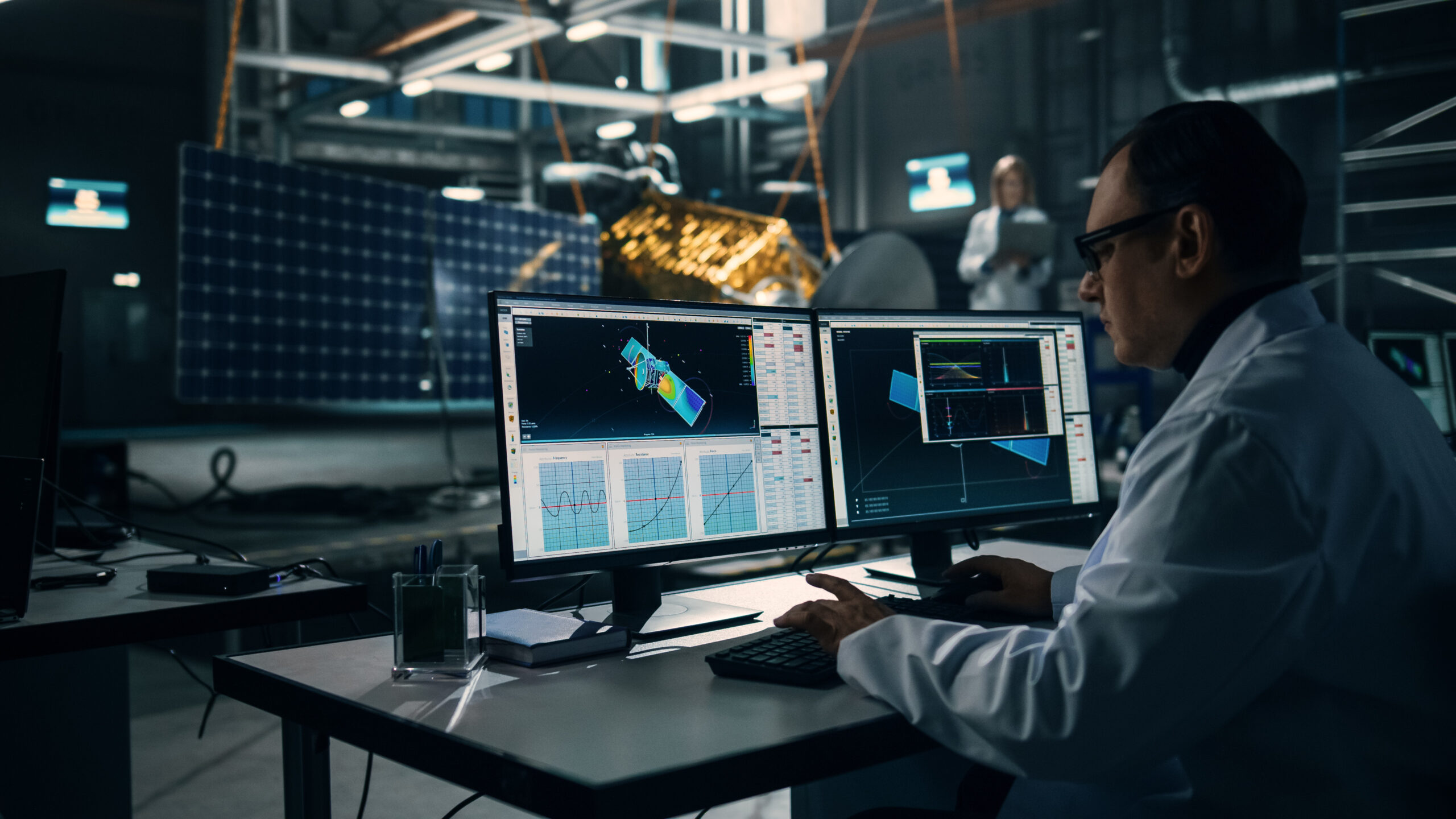 Man modeling on a computer